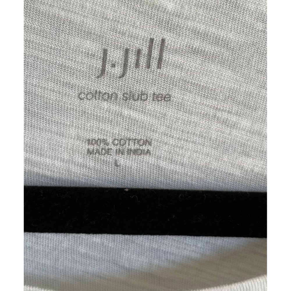 J.Jill Womens White Cotton Slub Tee Large - Picture 9 of 9